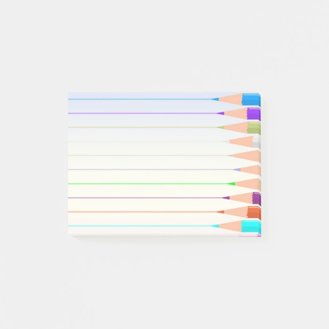 Farbige Stifte Post-it Klebezettel (Vorderseite)