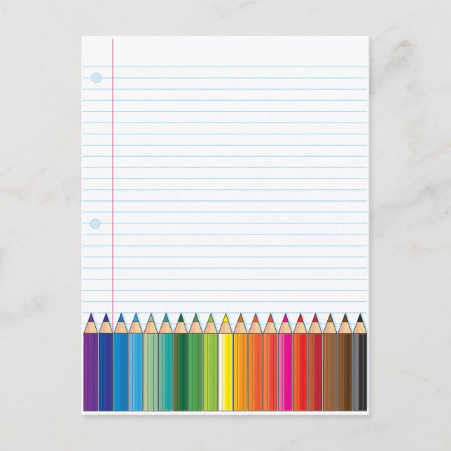 Farbige Stifte Postkarte (Vorderseite)