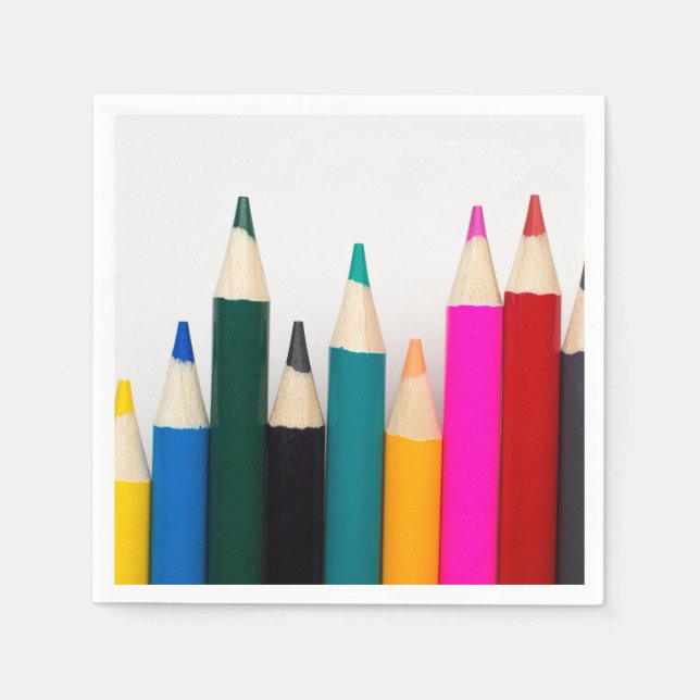 Farbige Stifte Serviette (Vorderseite)