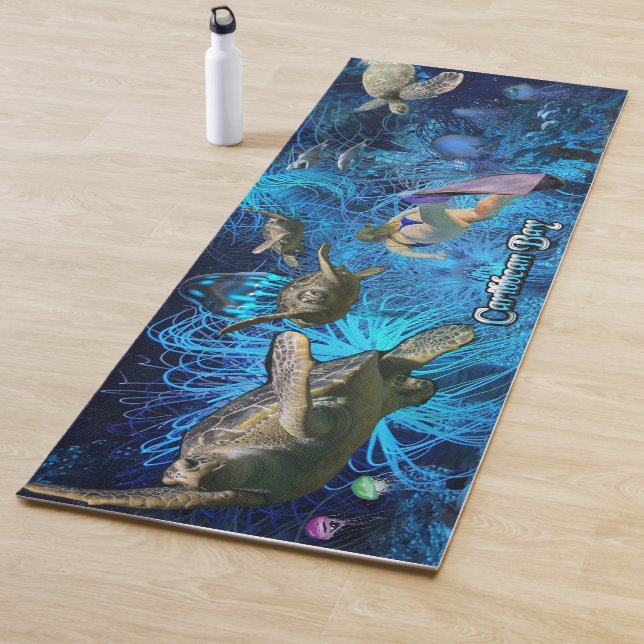 Farbige stilvolle Meereswelt Yogamatte (Beispiel)