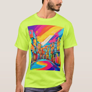 Farbige Straßenstimmung T-Shirt