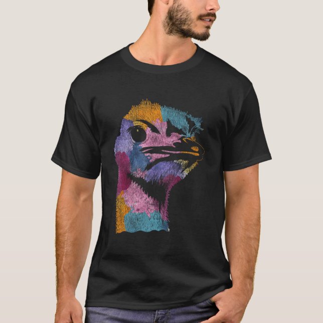Farbige Strauße T-Shirt (Vorderseite)