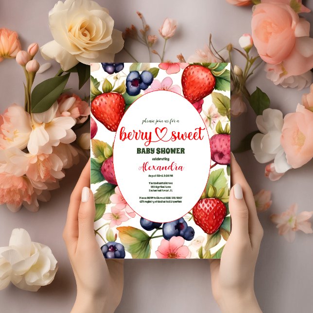 Farbige Strawberry-Babydusche Einladung (Von Creator hochgeladen)