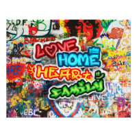 Farbige Streetart-Graffiti-Liebesheim-Herz