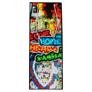 Farbige Streetart-Graffiti-Liebesheim-Herz Geschenktüte Für Weinflaschen