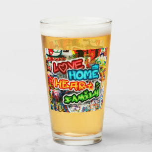 Farbige Streetart-Graffiti-Liebesheim-Herz Glas