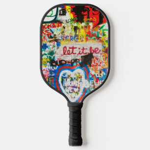 Farbige Streetart-Graffiti-Liebesheim-Herz Pickleball Schläger
