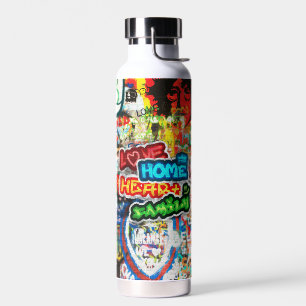 Farbige Streetart-Graffiti-Liebesheim-Herz Trinkflasche