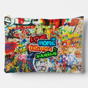 Farbige Streetart-Graffiti-Liebesheim-Herz Zubehörtasche
