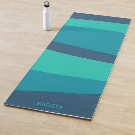 Farbige Streifen Aquamarin türkisfarbene blaue Str Yogamatte