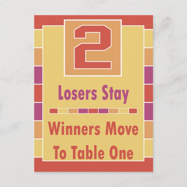 Farbige Streifen Bunco Table Card #2 Postkarte (Vorderseite)