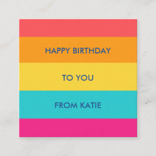 Farbige Streifen Bunte Happy Birthday individuelle Begleitkarte