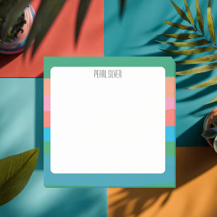 Farbige Streifen CUSTOM Chic Monogramm Personalisi Post-it Klebezettel