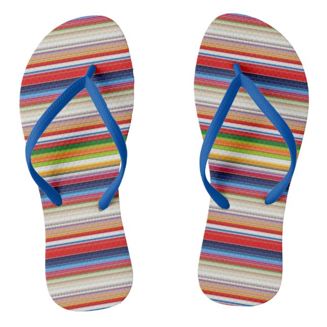Farbige Streifen Flip Flops (Fußbett)