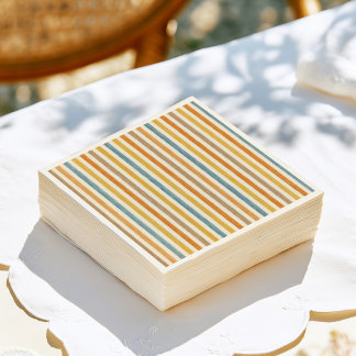 Farbige Streifen Geburtstag  Serviette