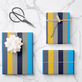 Farbige Streifen Geschenkpapier Set