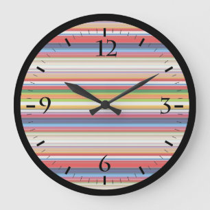 Farbige Streifen Große Wanduhr