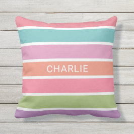 Farbige Streifen individuelle Name Kopfkissen werf Kissen