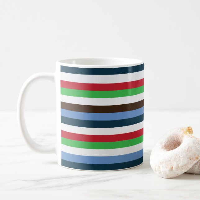 Farbige Streifen Kaffeetasse (Mit Donut)