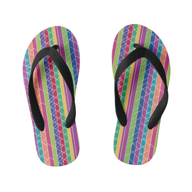 Farbige Streifen Kinderbadesandalen (Fußbett)