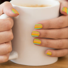 Farbige Streifen Kruste. Orange Nail Art Decals Minx Nagelkunst