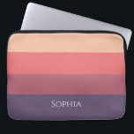 Farbige Streifen - Laptopschutzhülle<br><div class="desc">Schützen und tragen Sie Ihre Elektronik stilvoll mit unserem Fall Cour Cour Stripes Electronic Bag. Mit einer Palette von Viola Lila, Dusky Rose, Terra Cotta und Caramel Powder bietet diese Tasche neben praktischem Speicher auch eine Touch herbstlicher Eleganz für Ihr technisches Zubehör. Behalt deine Geräte sicher, während du die gemütliche...</div>