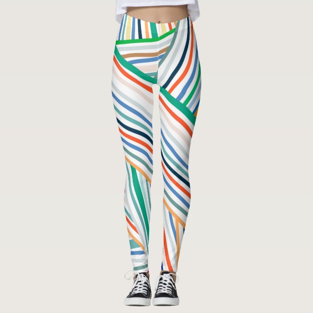 Farbige Streifen Leggings (Vorderseite)