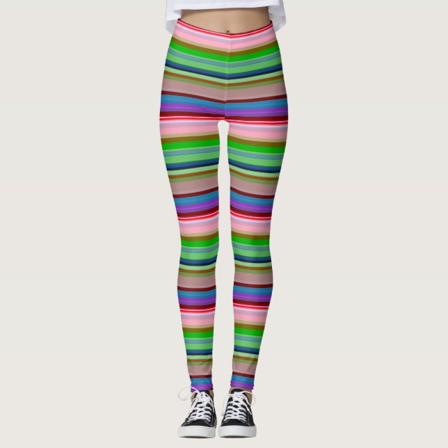 Farbige Streifen Leggings (Vorderseite)