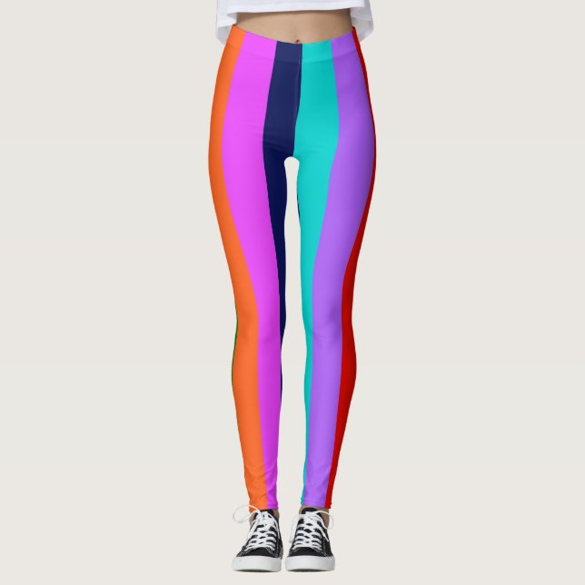 Farbige Streifen Leggings (Vorderseite)
