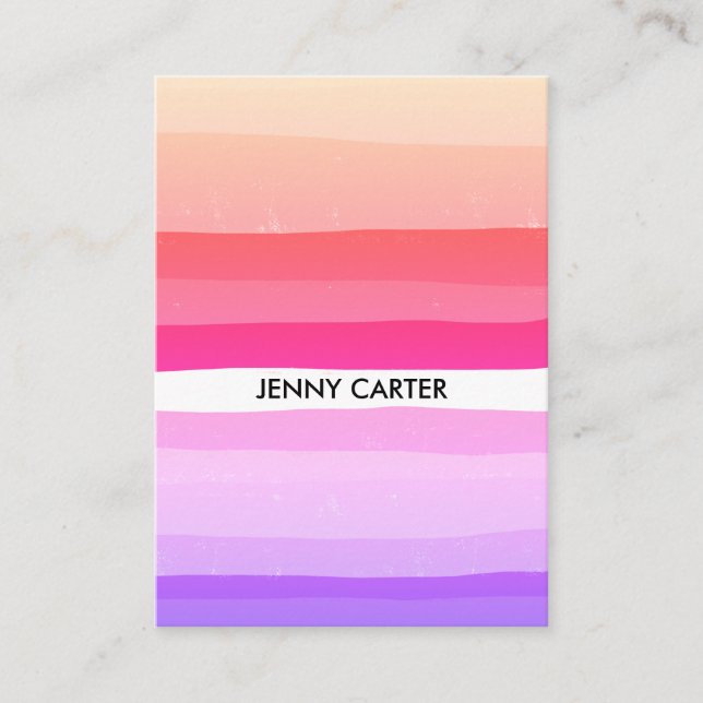 Farbige Streifen Minimalistisch Cool Visitenkarte (Vorderseite)