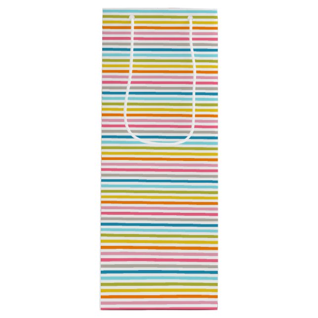 Farbige Streifen Muster-93861 Geschenktüte Für Weinflaschen (Vorderseite)