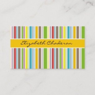 Farbige Streifen Muster gelbe Band feminin Visitenkarte