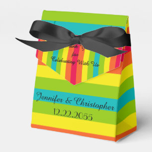 Farbige Streifen, Name, Band, Hochzeitsfeier Geschenkschachtel