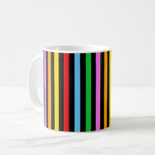 Farbige Streifen, Regenbogenstreifen, Streifenmust Tasse