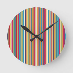 Farbige Streifen Schön Runde Wanduhr