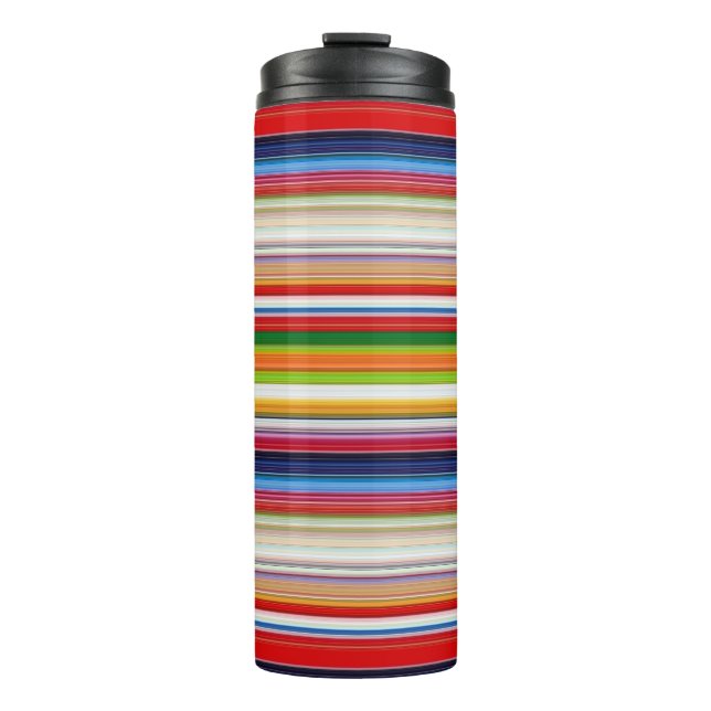 Farbige Streifen Thermosbecher (Vorderseite)