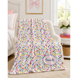 Farbige Streusel Personalisierter Name Fleecedecke
