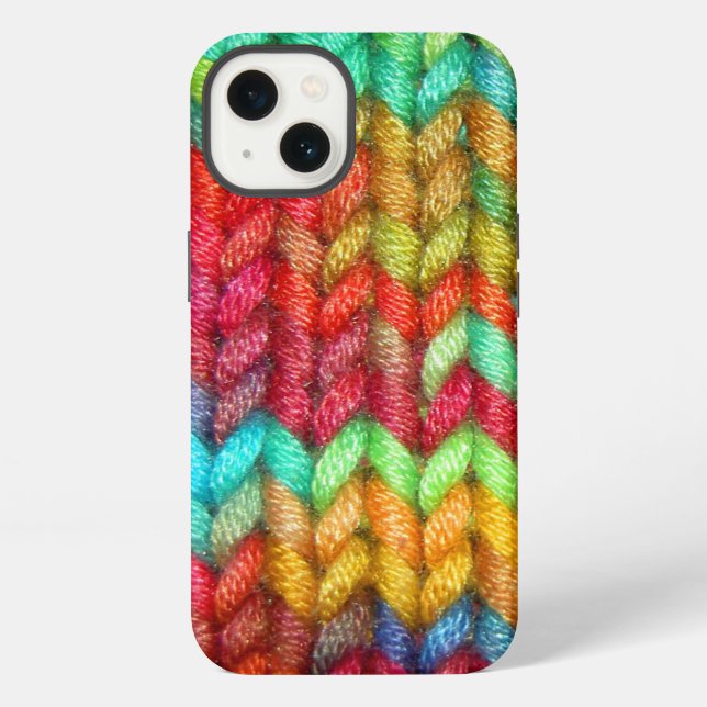 Farbige Stricker Garn iPhone Hülle (Rückseite)
