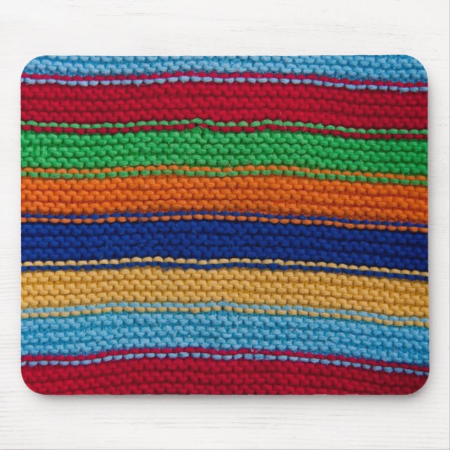 Farbige Strickstreifen Mousepad (Vorne)