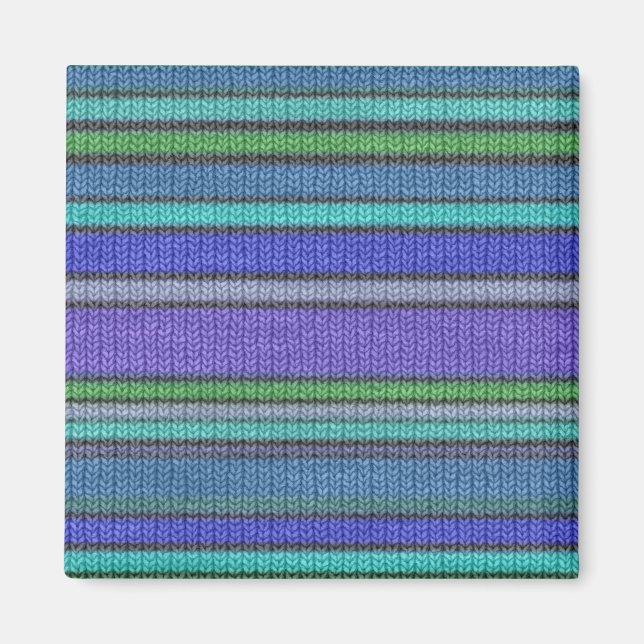Farbige Strickstreifen nahtlos Muster 2 Magnet (Vorne)