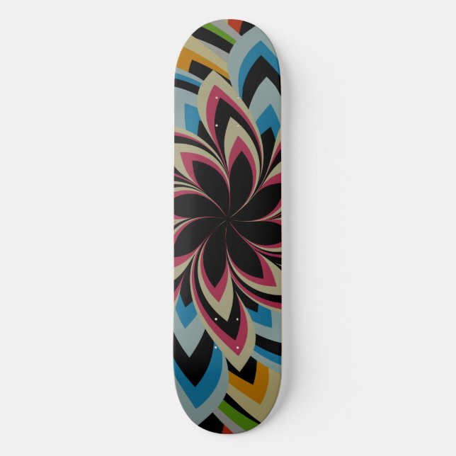 FARBIGE STRUDELBLUMEN SKATEBOARD (Vorderseite)