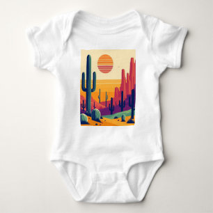 Farbige südwestliche Wüstenkunst Baby Strampler