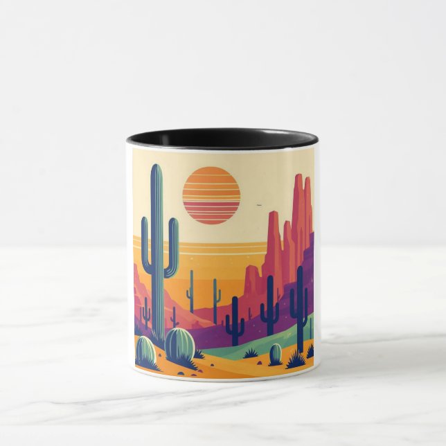 Farbige südwestliche Wüstenkunst Tasse (Zentrum)