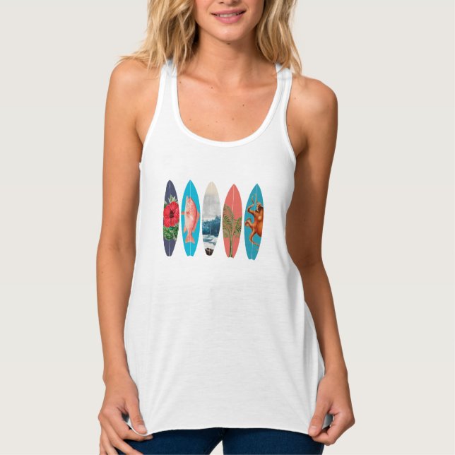 Farbige Surfbretter Tank Top (Vorderseite)