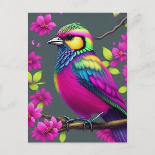 Farbige Surreal Bird Postcard Postkarte