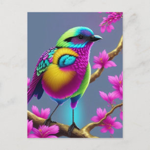 Farbige Surreal Bird Postcard Postkarte