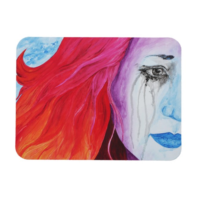 Farbige Surreal Regenbogen Frauen Originelle Kunst Magnet (Horizontal)