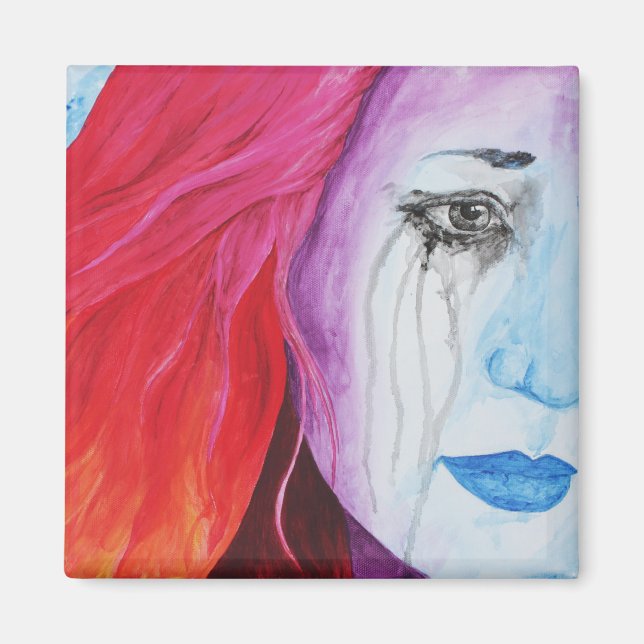 Farbige Surreal Regenbogen Frauen Originelle Kunst Magnet (Vorne)