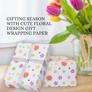 Farbige süße Blumen-Design-Geschenke Geschenkpapier