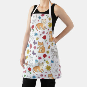 Farbige Süße Katzen Florale Schürze